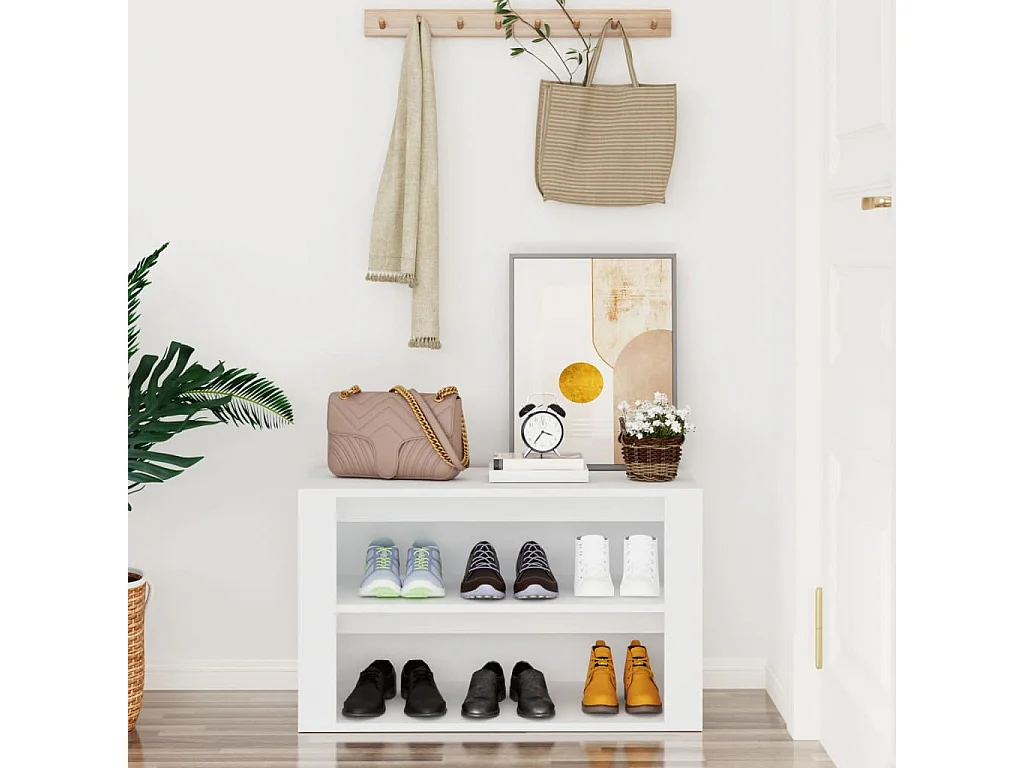 sapateira Branco 75x35x45 cm Madeira trabalhada