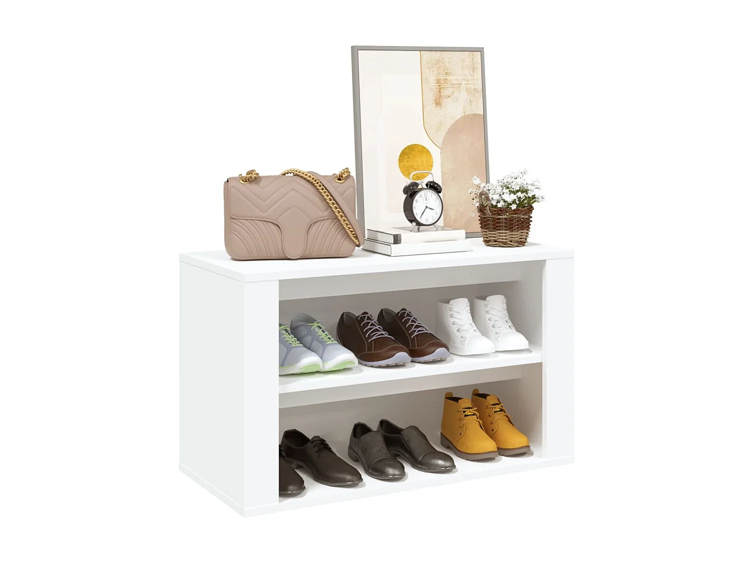 sapateira Branco 75x35x45 cm Madeira trabalhada