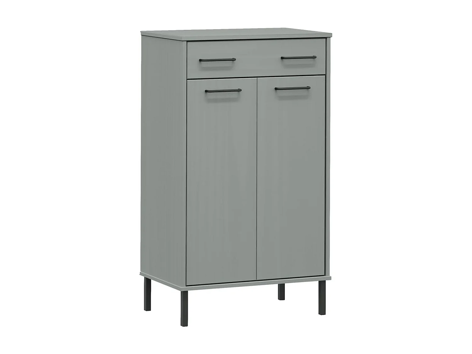 schoenenrek en metalen poten Grijs grenenhout OSLO