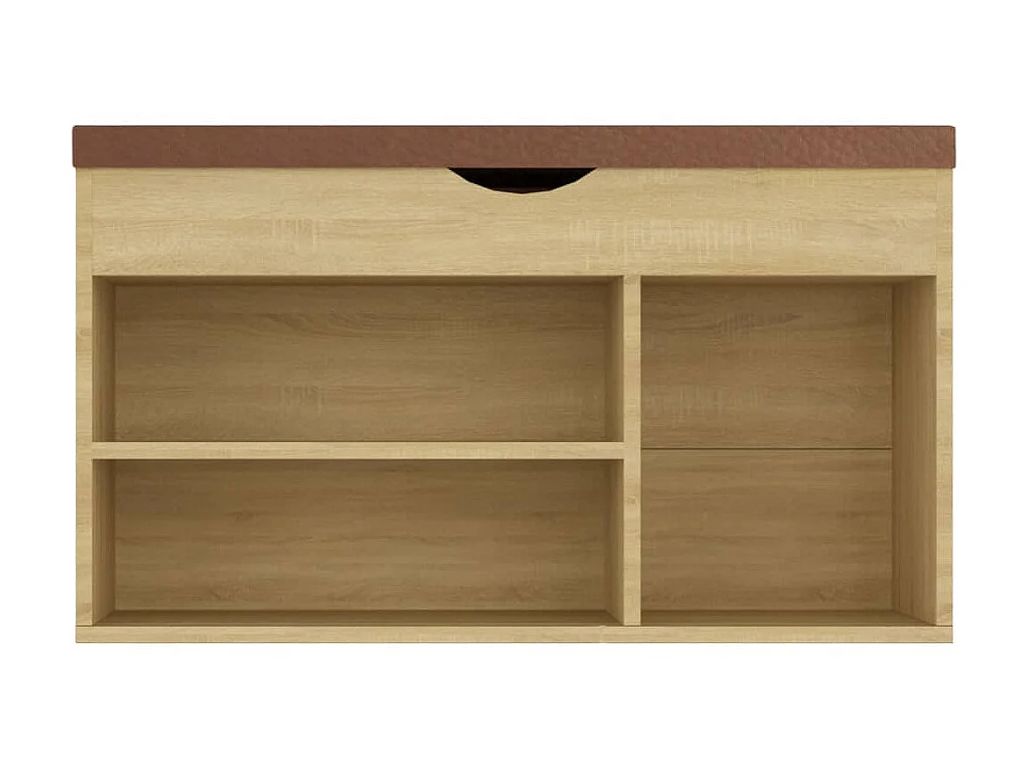 Panca per scarpe e cuscino Rovere Sonoma 80x30x47 cm Truciolare