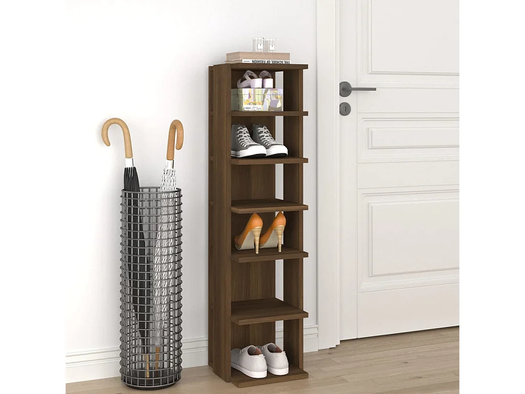 Schuhregal Braune Eiche 27,5x27x102cm Holzwerkstoff