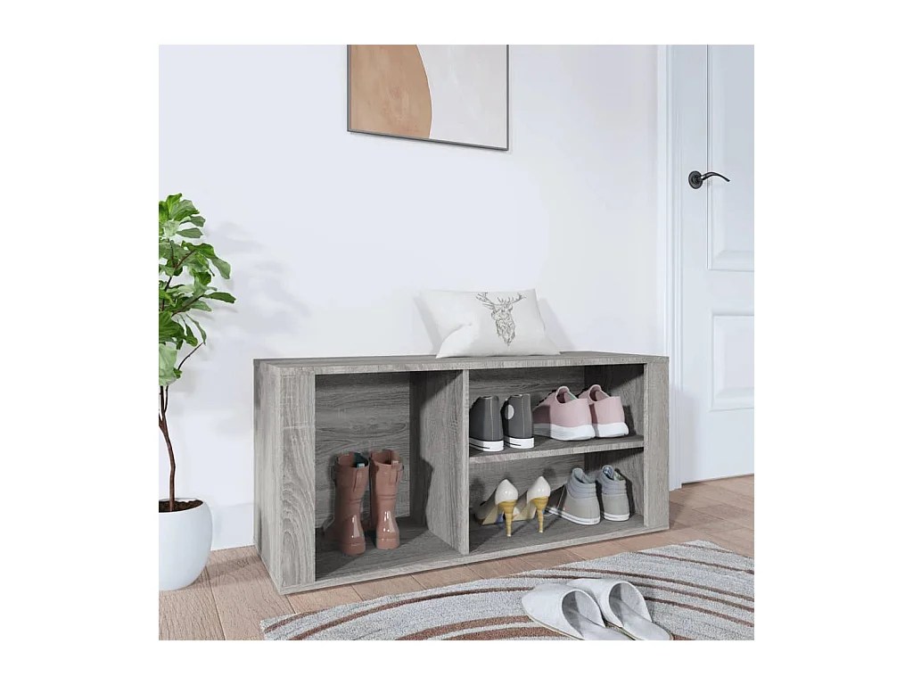 Sonoma Schuhschrank grau 100x35x45 cm Holzwerkstoff