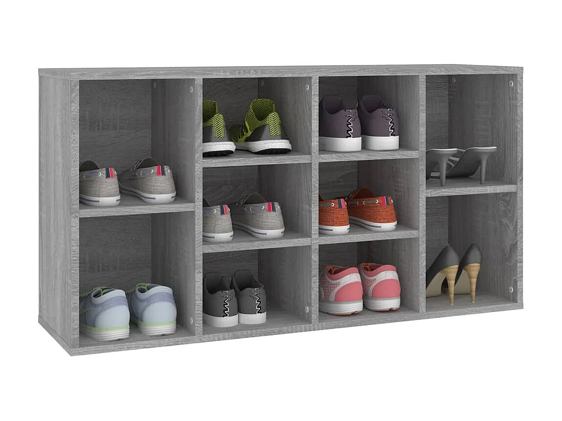 Panca per scarpe Sonoma grigia 103x30x54,5 cm MDF