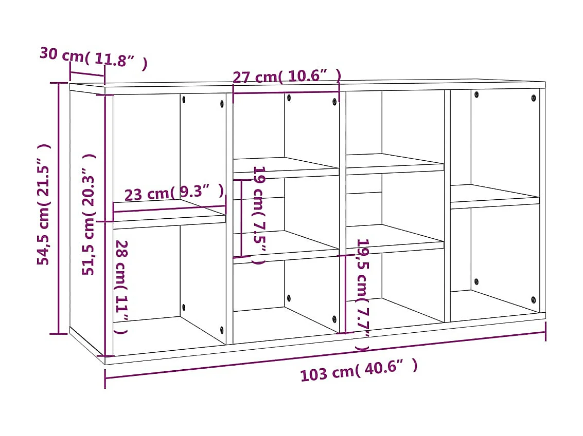 Panca per scarpe Sonoma grigia 103x30x54,5 cm MDF