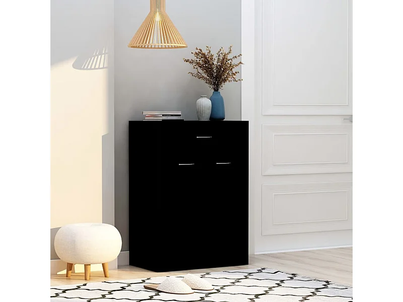 Scarpiera Nera 60x35x84 cm Truciolare