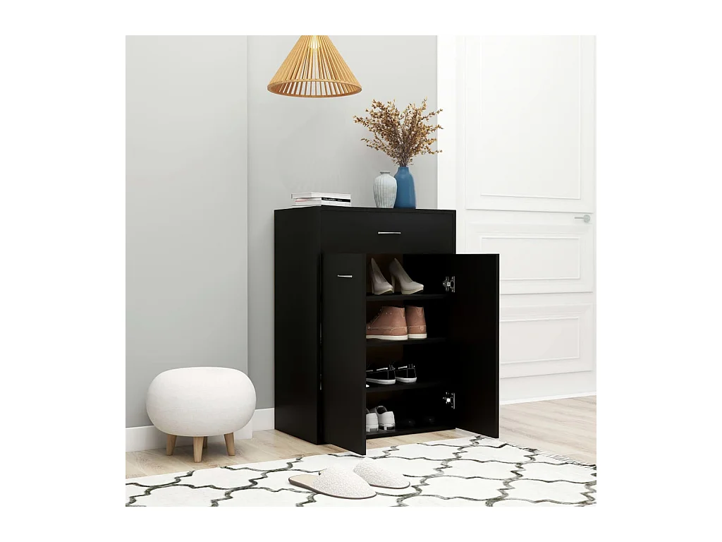 Schoenenkast Zwart 60x35x84 cm Spaanplaat