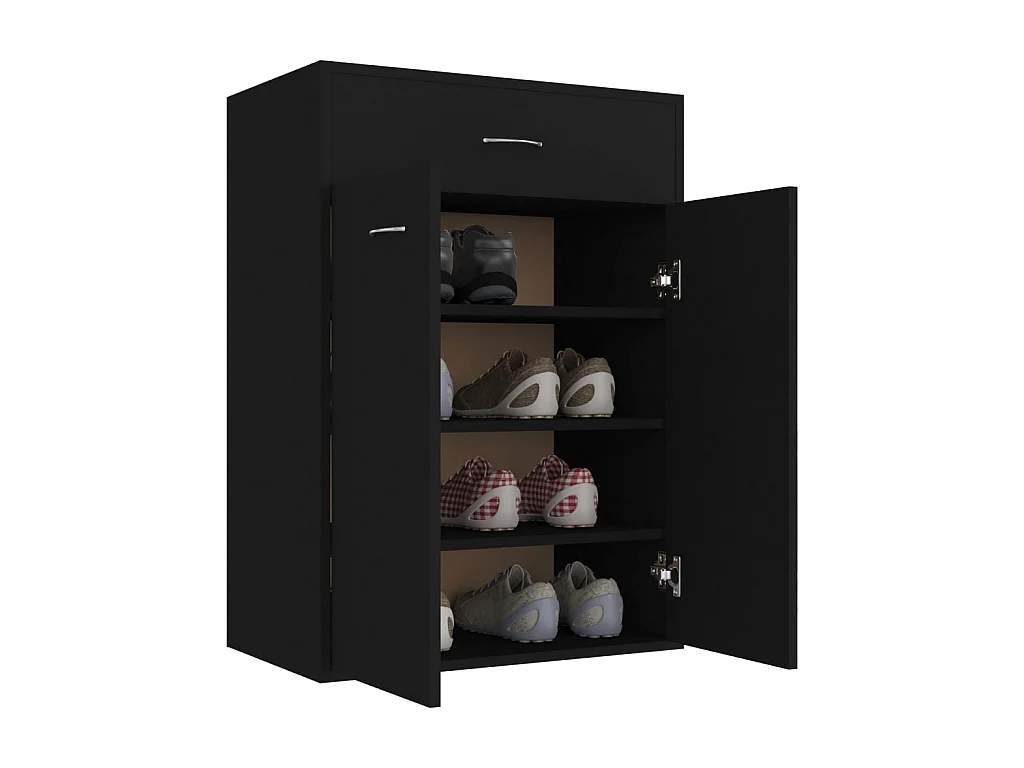 Schoenenkast Zwart 60x35x84 cm Spaanplaat