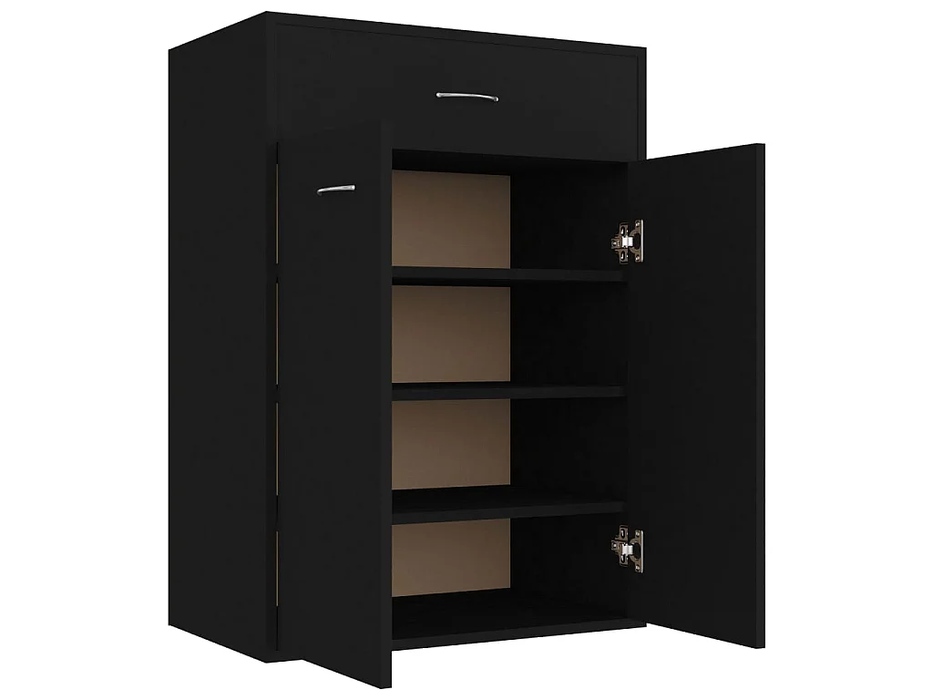 Armoire à chaussures Noir 60x35x84 cm Aggloméré