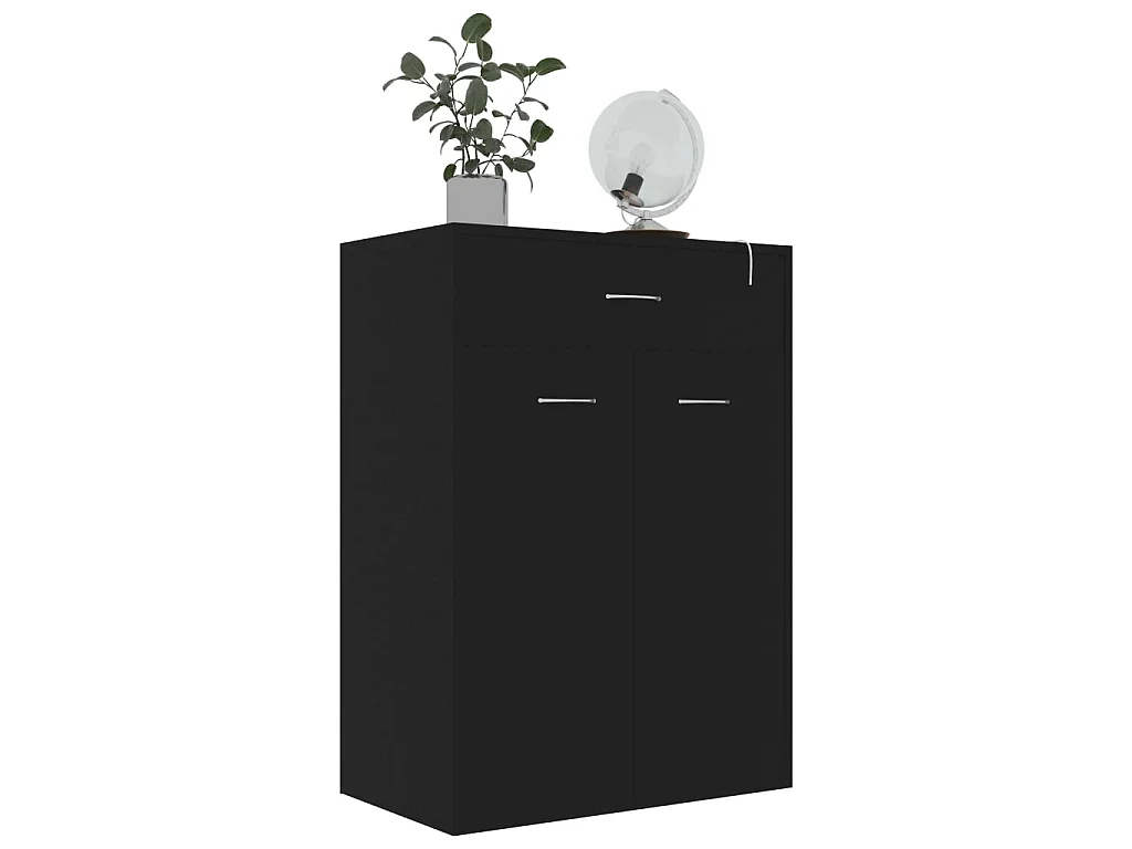 Armoire à chaussures Noir 60x35x84 cm Aggloméré