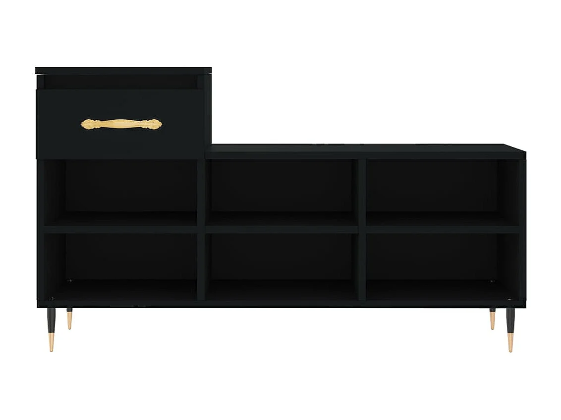 Zapatero Negro 102x36x60 cm Madera contrachapada