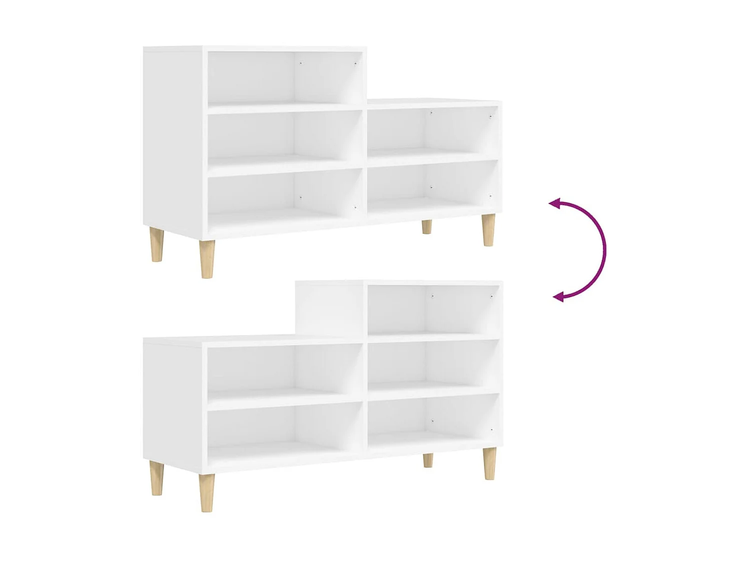 Sapateira Branco 102x36x60 cm Madeira trabalhada