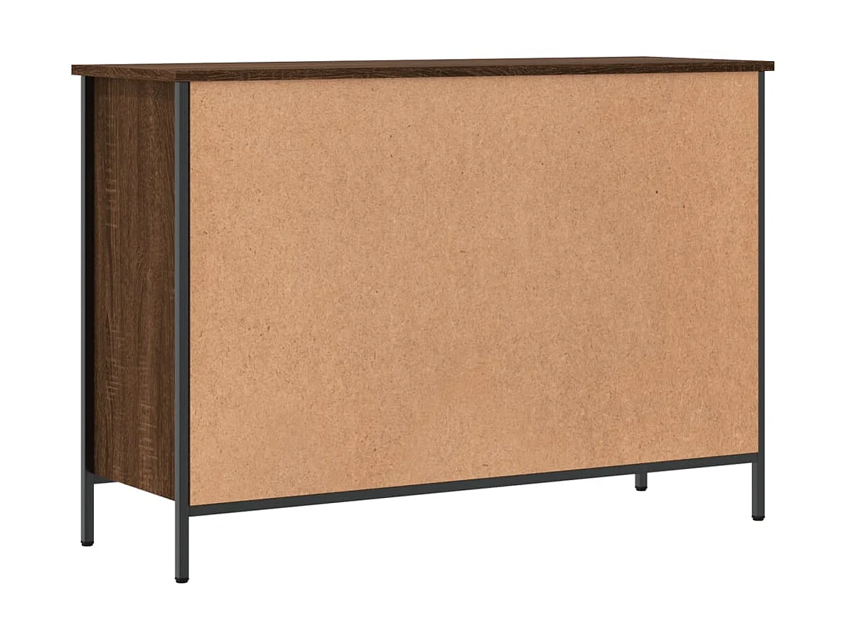 Armoire à chaussures chêne marron 100x35x70cm bois d'ingénierie