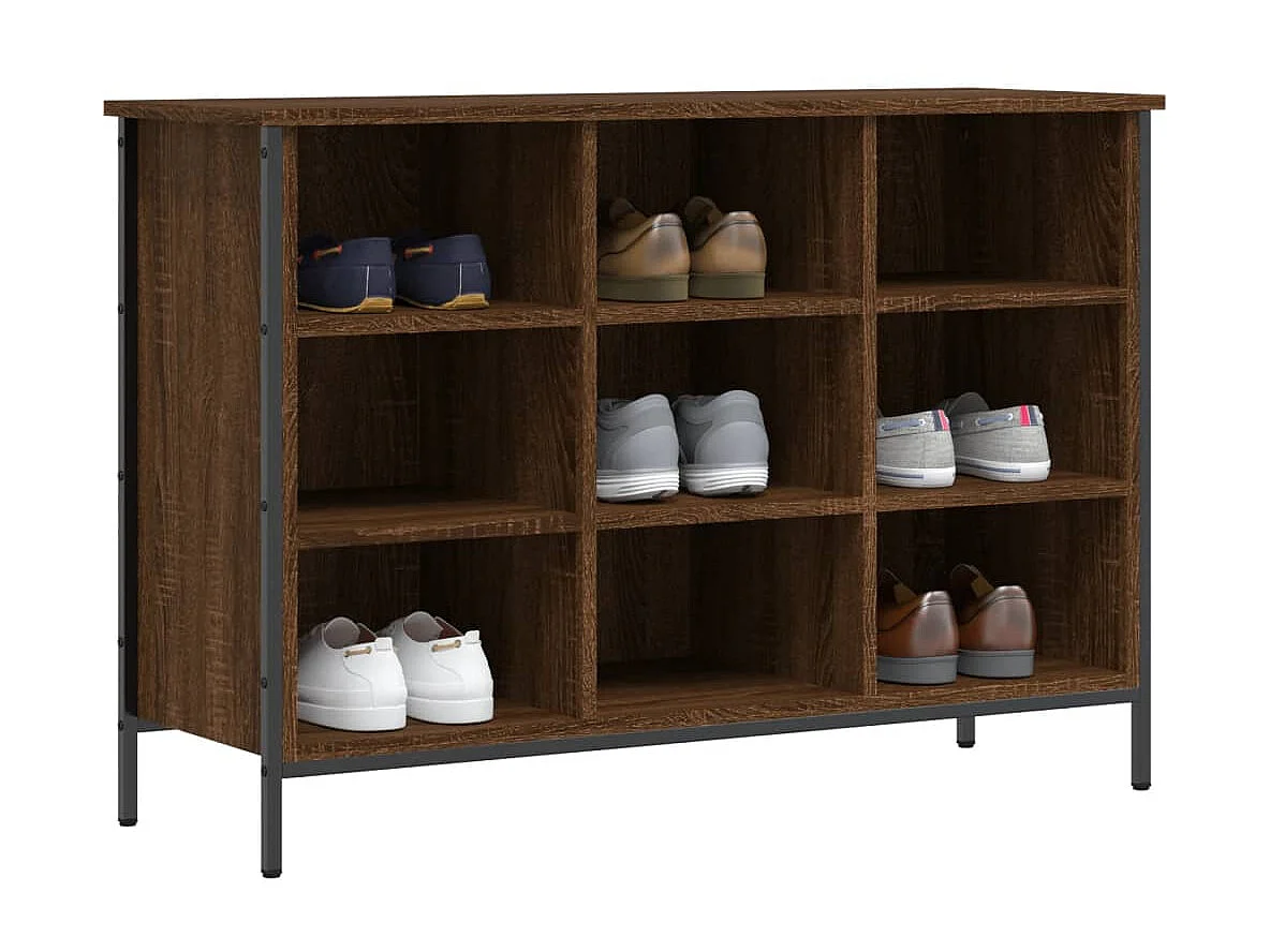 Armoire à chaussures chêne marron 100x35x70cm bois d'ingénierie