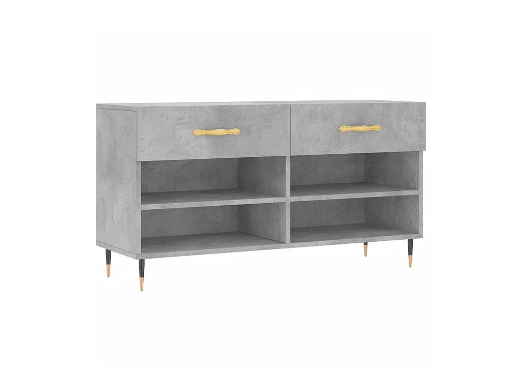 Betongraue Schuhbank 102x35x55 cm, Holzwerkstoff