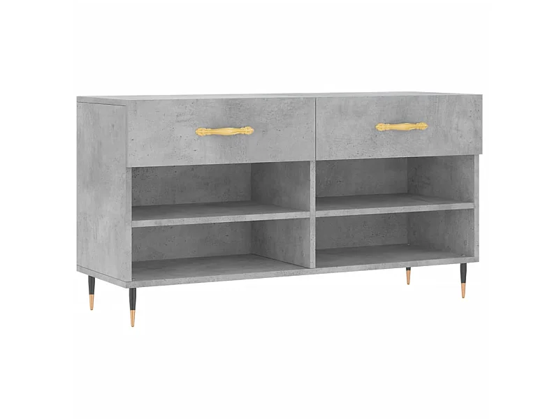 Schoenenbank betongrijs 102x35x55 cm parket