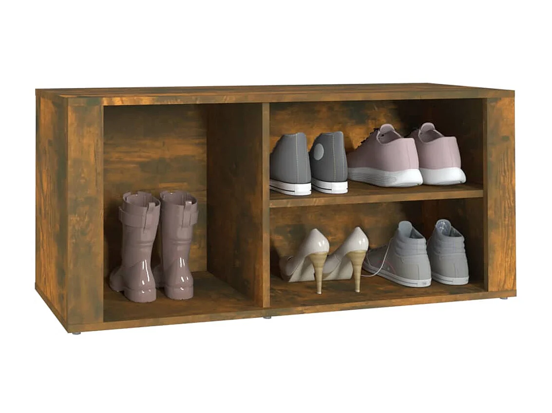 Armoire à chaussures Chêne fumé 100x35x45 cm Bois d'ingénierie