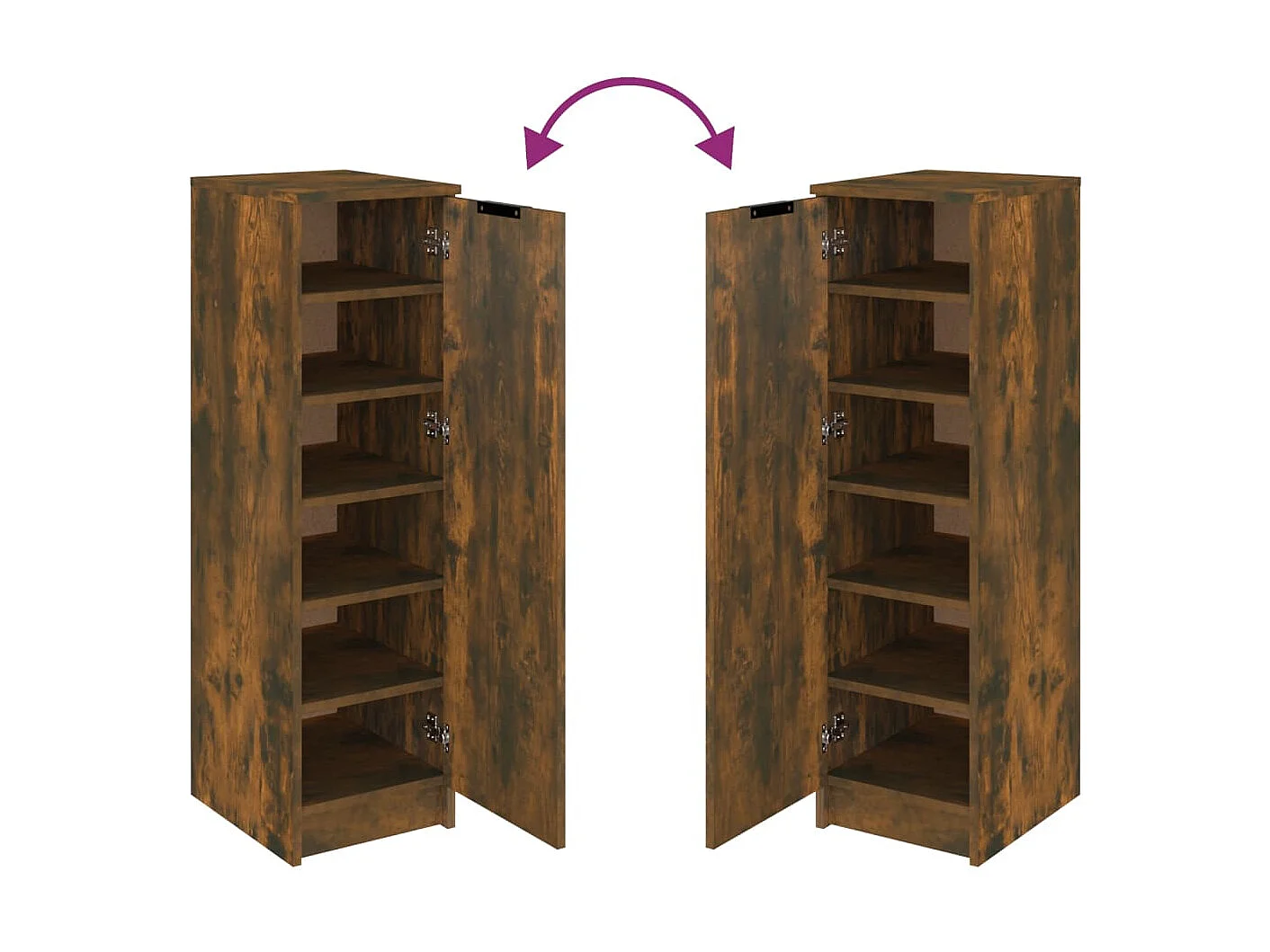 Sapateira Carvalho fumado 30x35x100 cm Madeira artificial