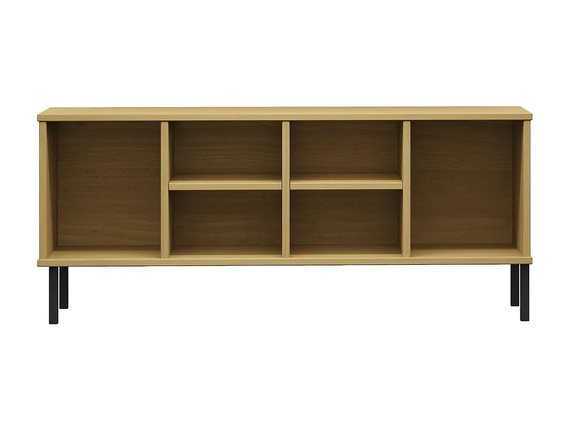 étagère à chaussures pieds en métal marron 106x35x45 cm Bois OSLO