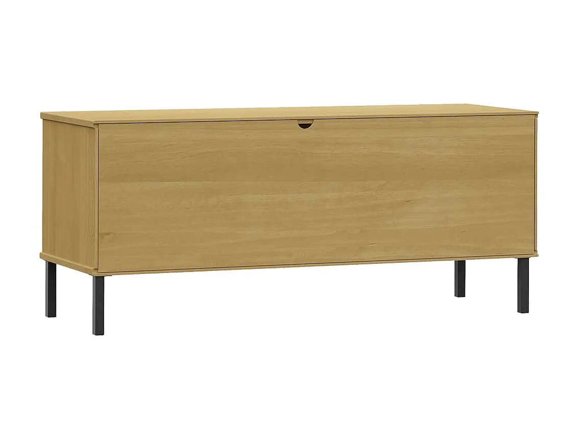 étagère à chaussures pieds en métal marron 106x35x45 cm Bois OSLO