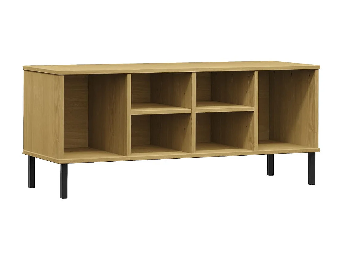 étagère à chaussures pieds en métal marron 106x35x45 cm Bois OSLO