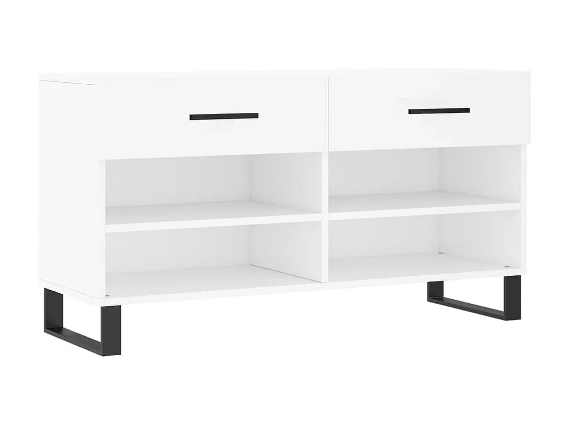 Banc à chaussures blanc 102x35x55 cm bois d'ingénierie