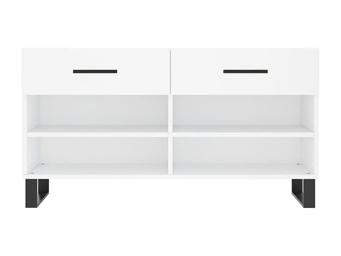 Banc à chaussures blanc 102x35x55 cm bois d'ingénierie