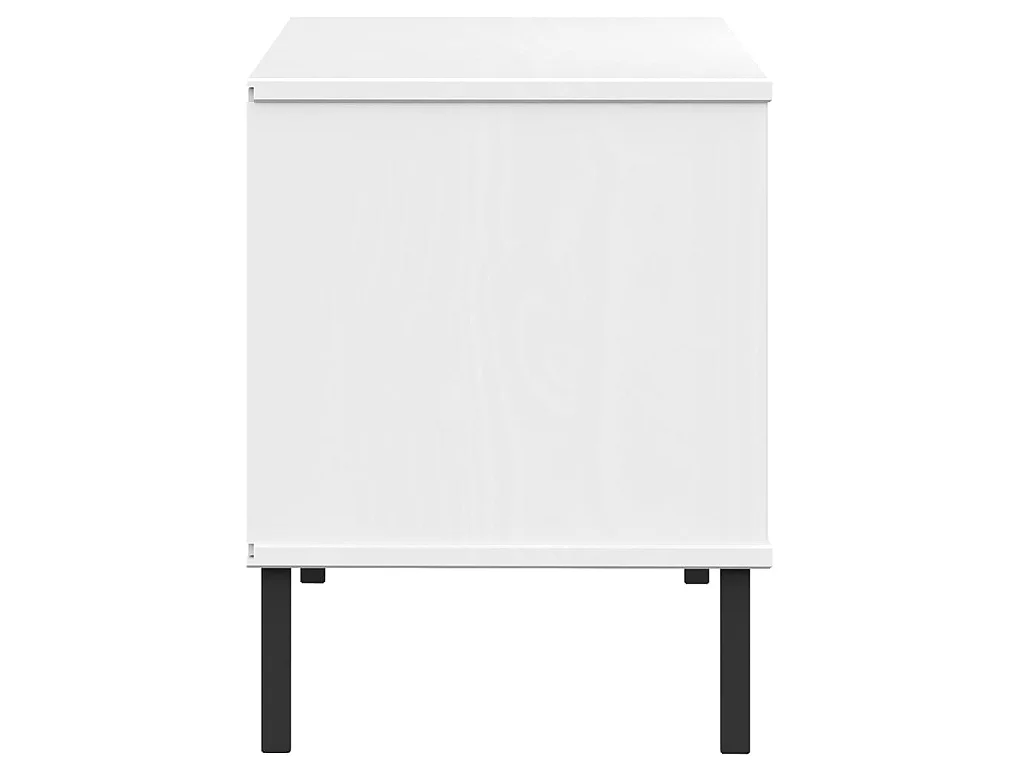 sapateira pernas de metal Branco 106x35x45cm Madeira OSLO