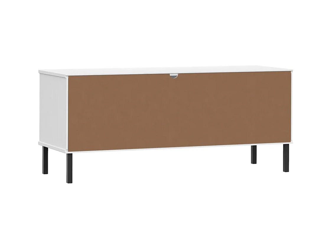 sapateira pernas de metal Branco 106x35x45cm Madeira OSLO