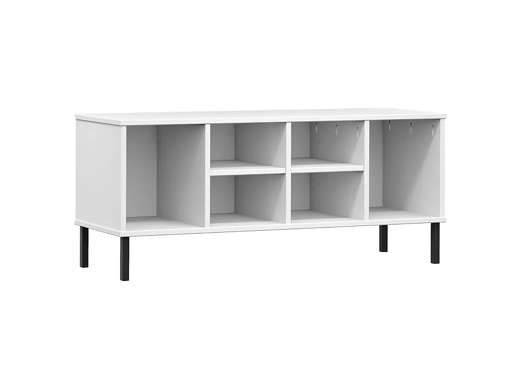 étagère à chaussures pieds en métal Blanc 106x35x45cm Bois OSLO