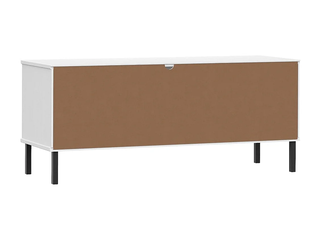 étagère à chaussures pieds en métal Blanc 106x35x45cm Bois OSLO