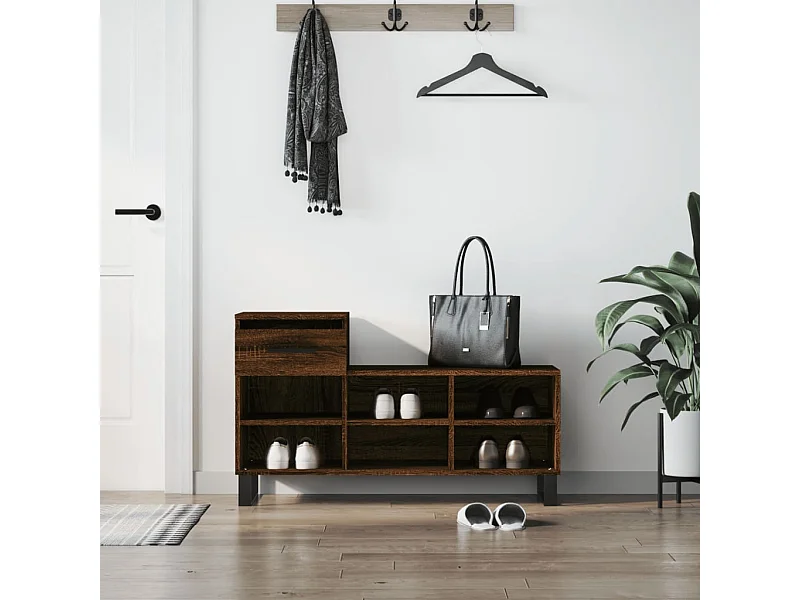 Armoire à chaussures Chêne marron 102x36x60cm Bois d'ingénierie