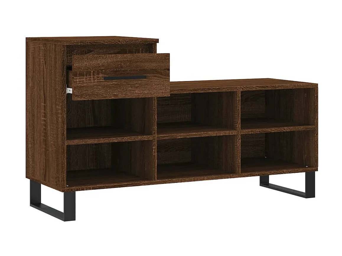 Scarpiera Rovere marrone 102x36x60 cm MDF