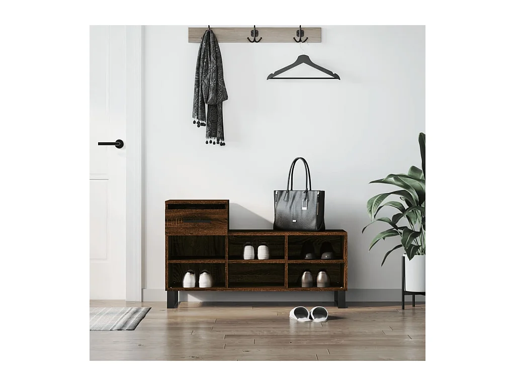 Armoire à chaussures Chêne marron 102x36x60cm Bois d'ingénierie