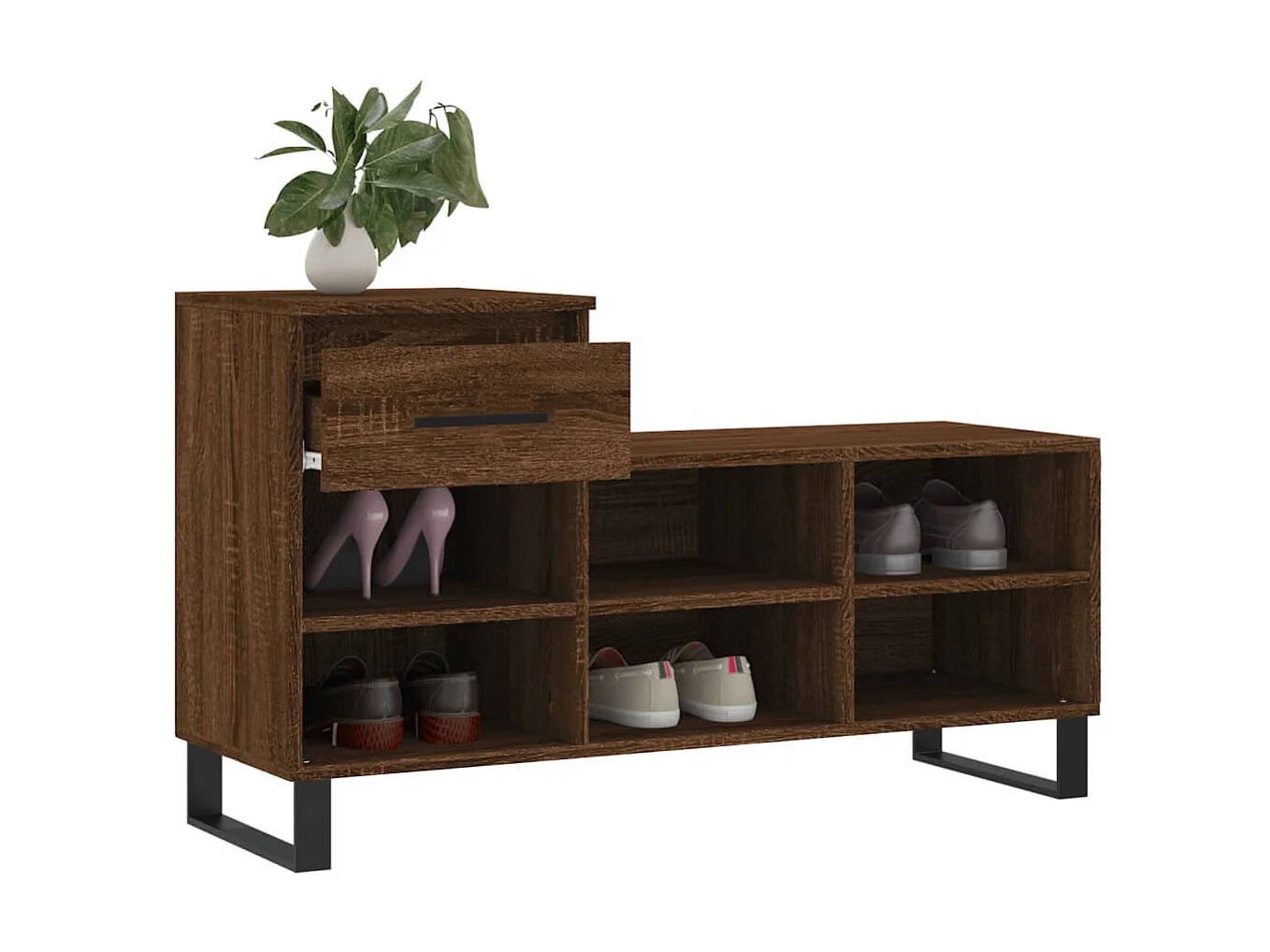 Armoire à chaussures Chêne marron 102x36x60cm Bois d'ingénierie