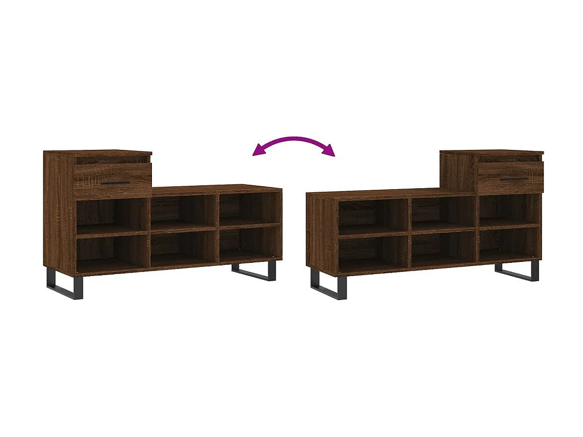 Armoire à chaussures Chêne marron 102x36x60cm Bois d'ingénierie