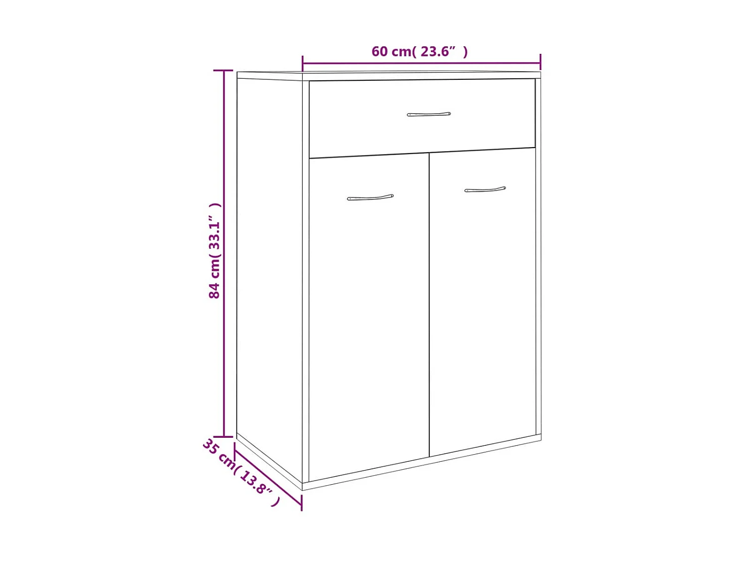 Armoire à chaussures Chêne sonoma 60x35x84 cm Aggloméré