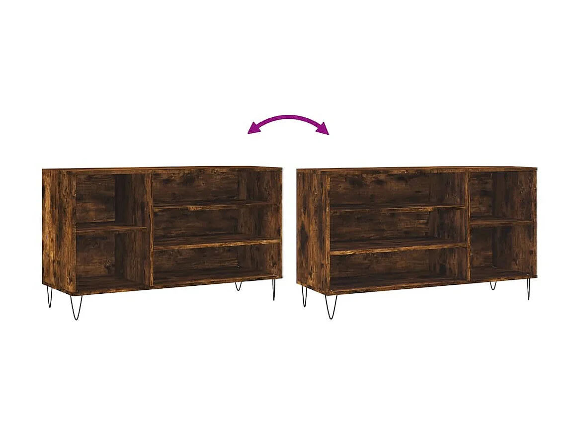 Armoire à chaussures Chêne fumé 102x36x60 cm Bois d'ingénierie