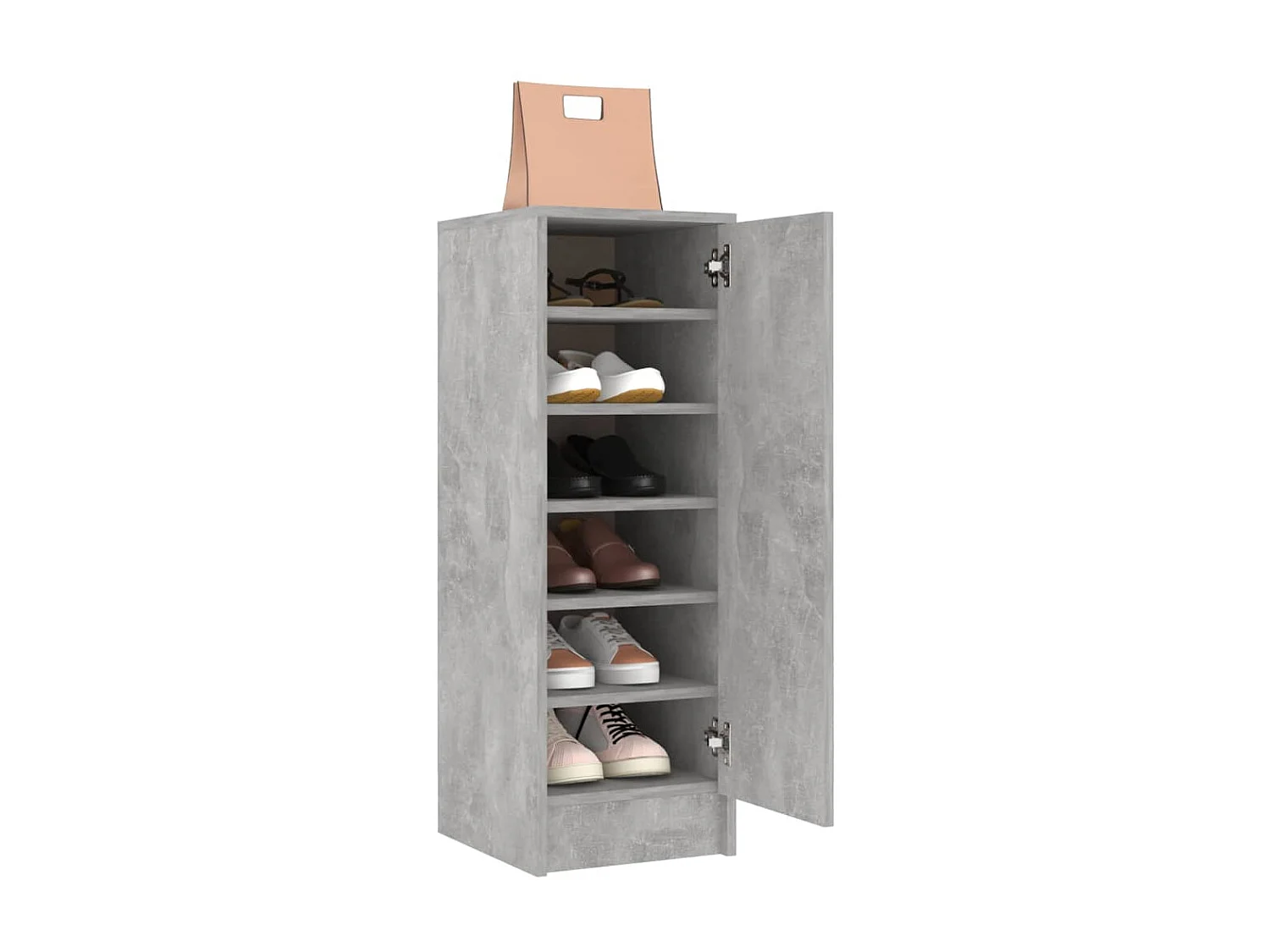Armoire à chaussures Gris béton 32x35x92 cm Aggloméré