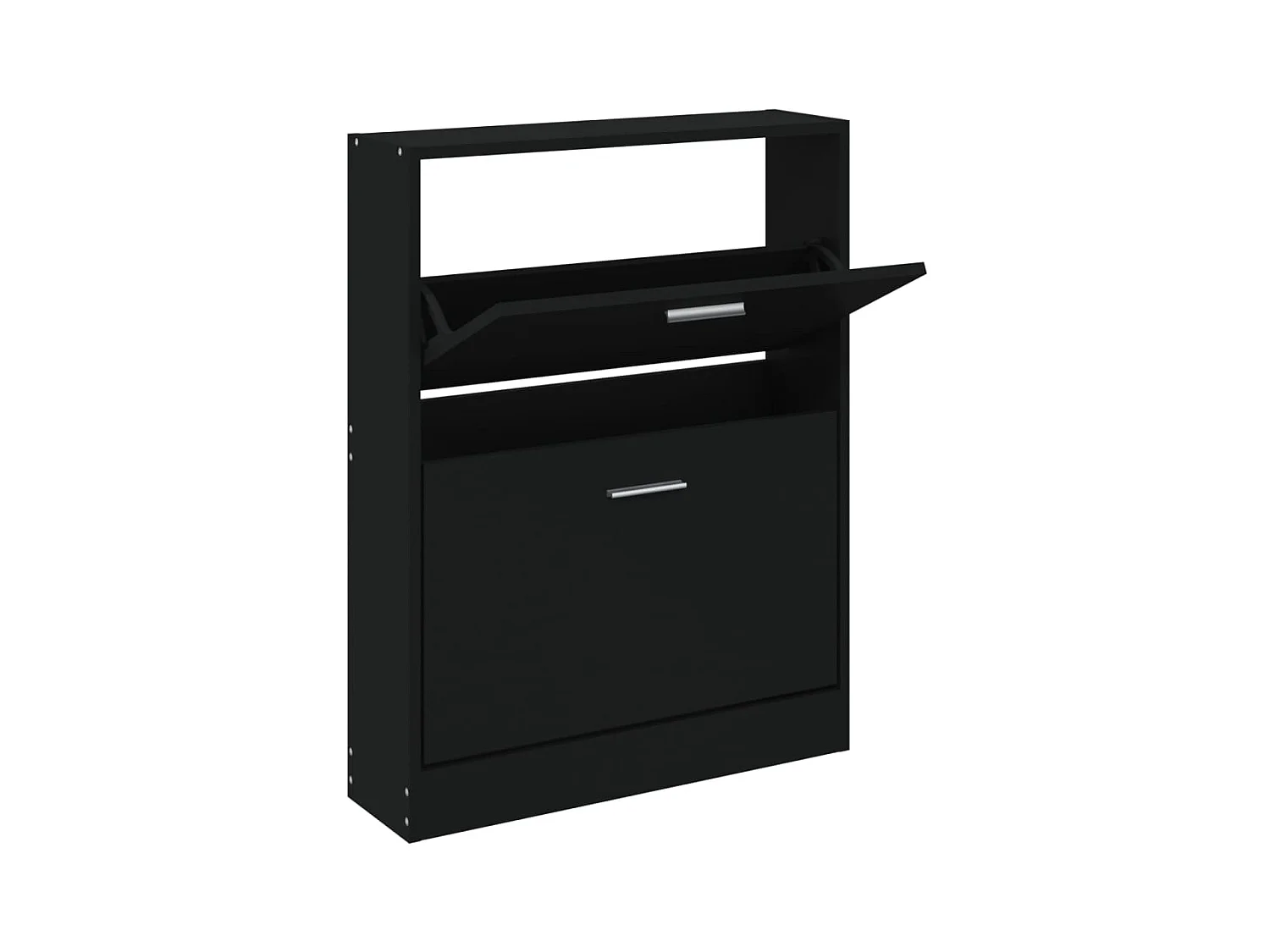 Schoenenkast Zwart 59x17x81 cm Bewerkt hout