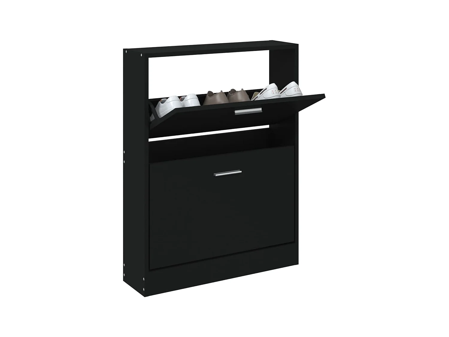 Schoenenkast Zwart 59x17x81 cm Bewerkt hout