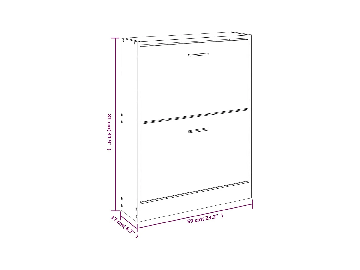Schoenenkast Zwart 59x17x81 cm Bewerkt hout