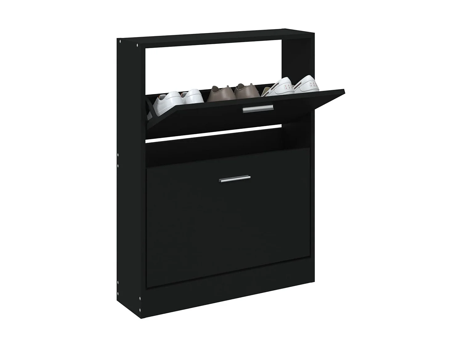 Armoire à chaussures Noir 59x17x81 cm Bois d'ingénierie