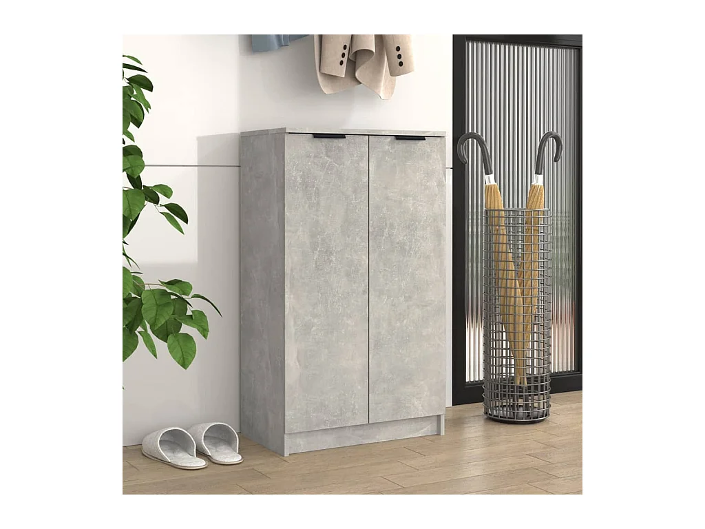 Scarpiera Grigio cemento 59x35x100 cm MDF