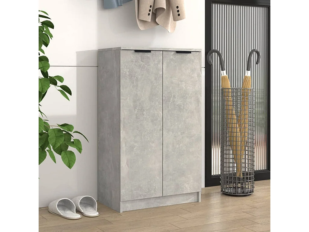 Armoire à chaussures Gris béton 59x35x100 cm Bois d'ingénierie