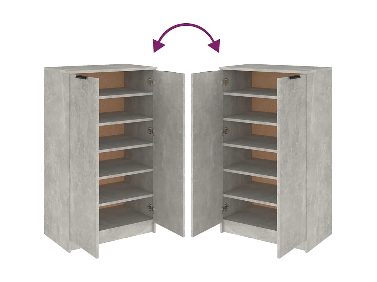 Armoire à chaussures Gris béton 59x35x100 cm Bois d'ingénierie