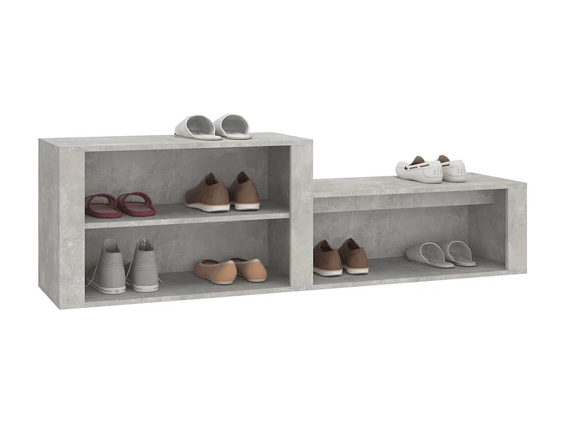 Zapatero Gris hormigón 150x35x45 cm Madera contrachapada