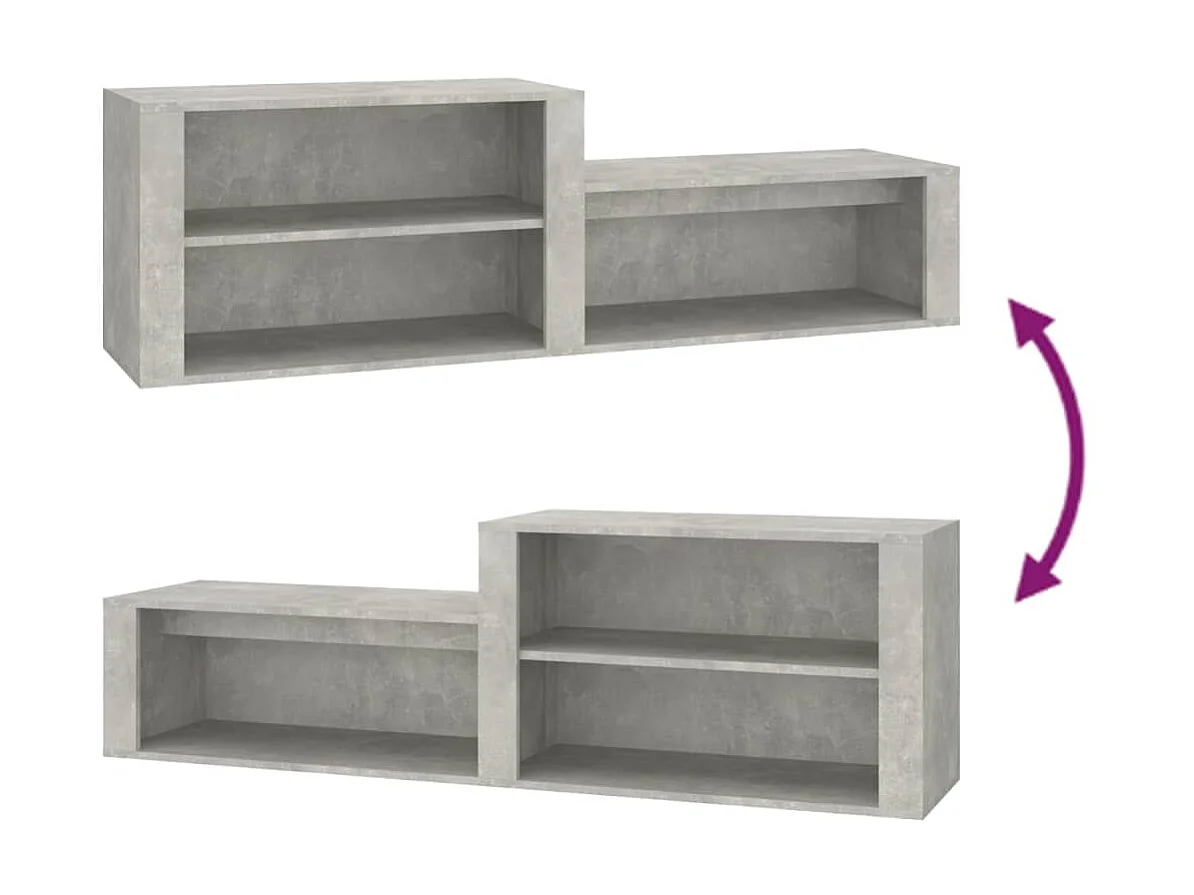 Armoire à chaussures Gris béton 150x35x45 cm Bois d'ingénierie