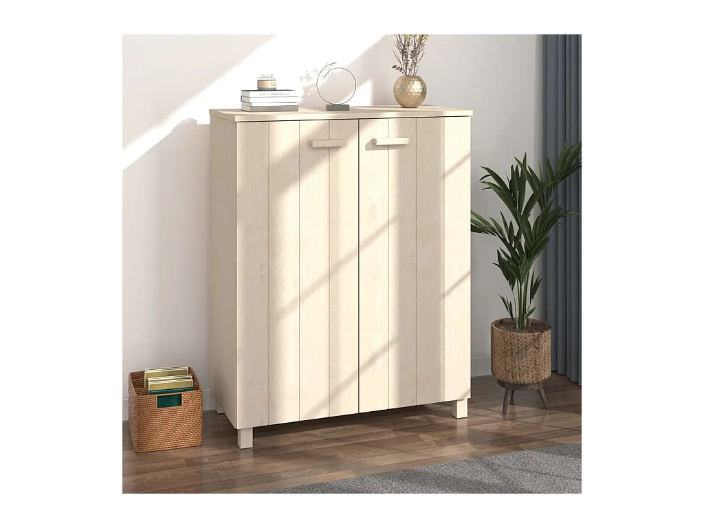 Armoire à chaussures HAMAR Marron miel 85x40x108 cm Pin massif