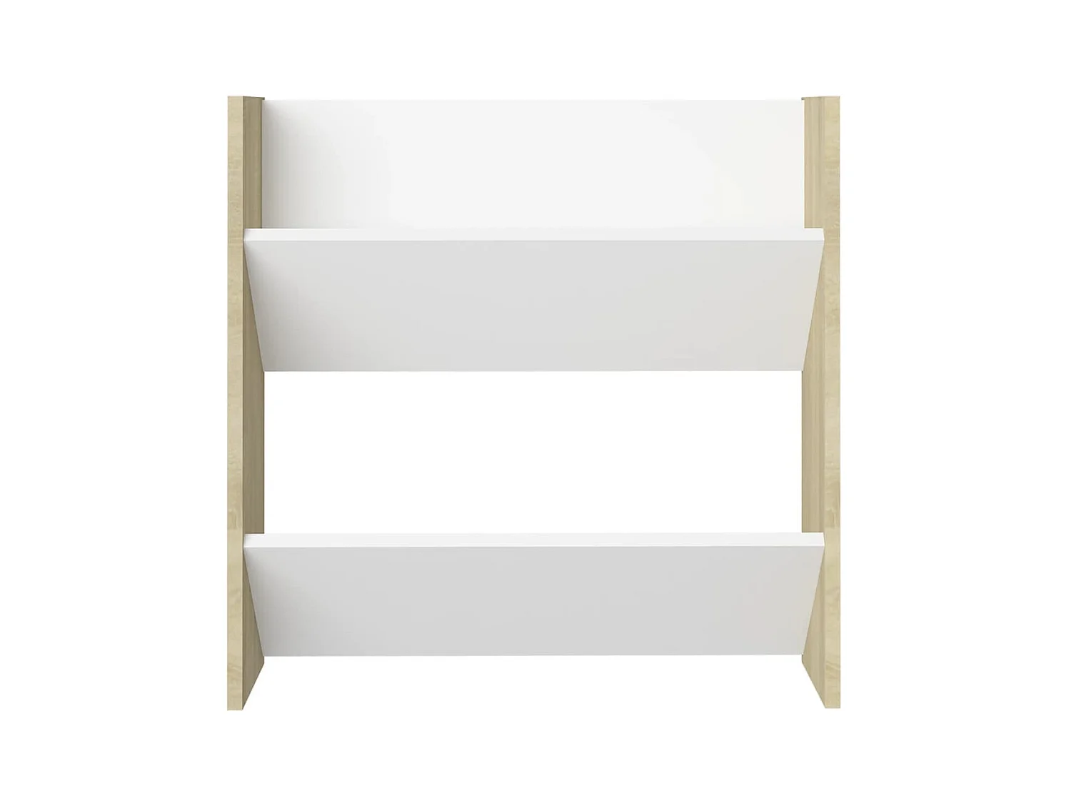 Schoenenkasten voor wandmontage 4 stuks Wit en eiken 60x18x60 cm