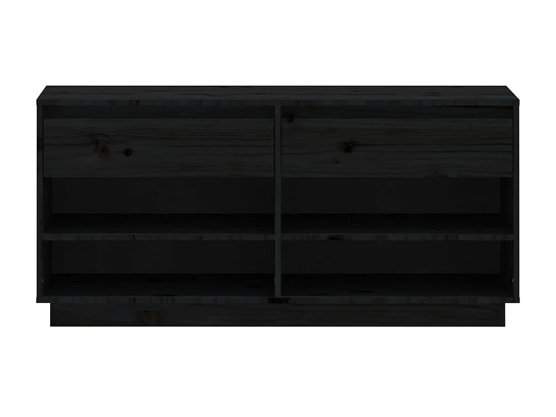 Armoire à chaussures Noir 110x34x52 cm Bois de pin massif